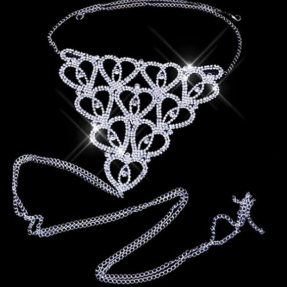 NEW Sparkling Bling Swarovski Crystal Rhinestone Hearts Bikini Thong +Gi… - Picture 5 of 5